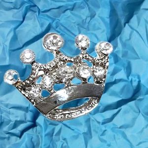 Mini Crown Pin Crystal Brooch